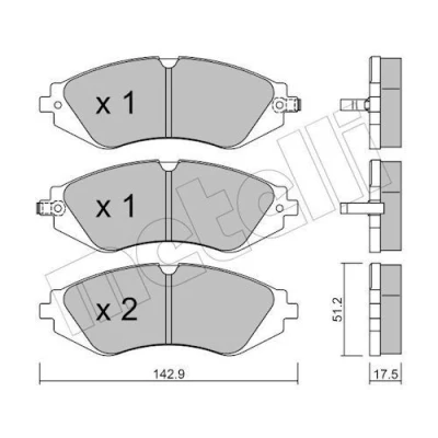 Imagem de METELLI 22 0294 0 Jogo de pastilhas para travão disco com avisador sonoro desgaste CHEVROLET: Nubira Carrinha, Lacetti Hatchback, Sedan