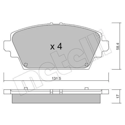 Imagem de METELLI 22 0464 0 Jogo de pastilhas para travão disco excl. contacto aviso desgaste NISSAN: Primera Carrinha, Sedan