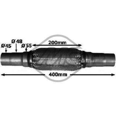 Imagem de Metalcaucho Tubo flexível, sistema de escape 400mm trenza [mm]: 200 02047