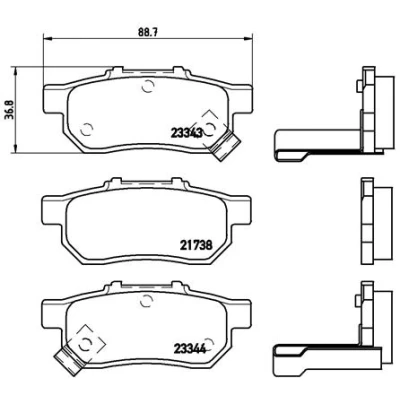 Imagem de BREMBO P 28 025 Jogo de pastilhas para travão disco com avisador sonoro desgaste sem acessórios HONDA: CIVIC 5 Stufenheck, Jazz 2, CRX 3