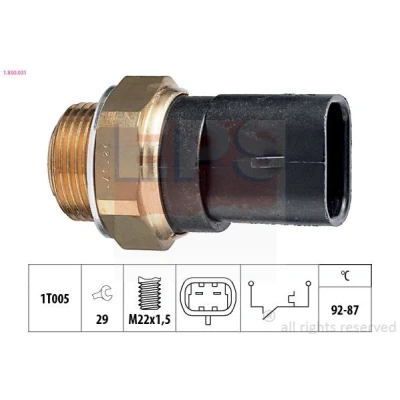 Imagem de EPS 1.850.031 Interruptor de temperatura, ventilador do radiador M22x1,5 Made in Italy OE Equivalent FIAT: Panda I Hatchback, Uno Hatchback