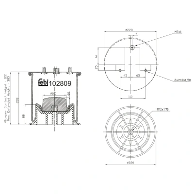 Imagem de FEBI BILSTEIN 102809 Fole, suspensão pneumática