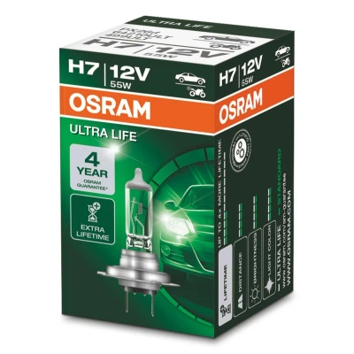 Imagem de OSRAM 64210ULT Lâmpada, farol de longo alcance H7 12V 55W 3200K Halogéneo CITROËN: C3 I Hatchback, BMW: 3 Sedan, MERCEDES BENZ: Classe C Sedan