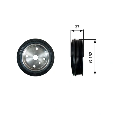Imagem de GATES FleetRunner Micro V Kit TVD1137 Polia da Cambota 152 sem acessórios com amortecedores VOLVO: S80 I, V70 2, S60 I