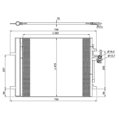 Imagem de NRF EASY FIT 35884 Condensador com secador, retentor 18 13,7 Alumínio 580 VOLVO: V40 Hatchback, V60 I Van / Carrinha,