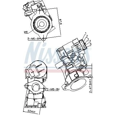 Imagem de NISSENS 98181 Válvula EGR sem radiador da recirculação dos gases de escape PEUGEOT: 407 SW, 308 I Hatchback, 307 FORD: Focus 2 Kombi, C Max