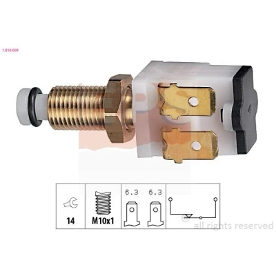 Imagem de EPS 1.810.009 Interruptor de luz stop mecânico M10x1 Made in Italy OE Equivalent CITROËN: Saxo Hatchback, PEUGEOT: 205 II Hatchback