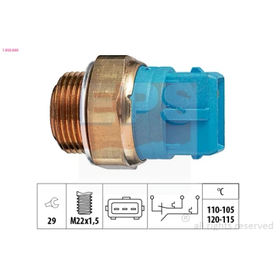 Imagem de EPS 1.850.680 Interruptor de temperatura, ventilador do radiador M22x1,5 Made in Italy OE Equivalent OPEL: Vectra B Sedan, Zafira A
