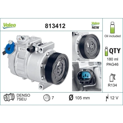 Imagem de VALEO 813412 compressor 7SEU 12 PAG 46 R 134a com óleo de NEW ORIGINAL PART BMW: 3 Coupe, Sedan, 7