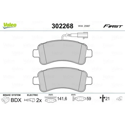 Imagem de VALEO 302268 Jogo de pastilhas para travão disco Eixo traseiro incl. contacto aviso desgaste com chapa anti ruído FIAT: Ducato III Van