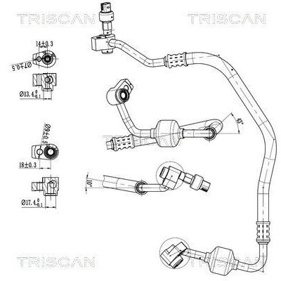 Imagem de TRISCAN 9010 16036 Conduta de alta/baixa pressão, ar condicionado do compressor para o condensador