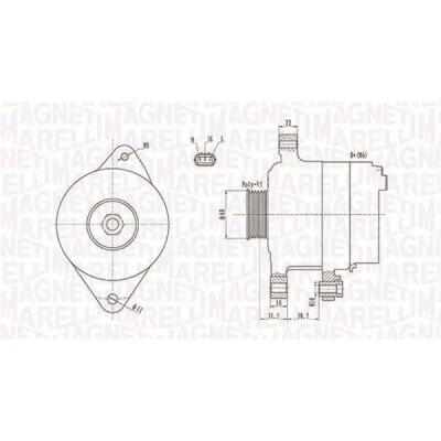 Imagem de MAGNETI MARELLI 063731893010 Alternador 12V 70A TOYOTA: Yaris I Hatchback