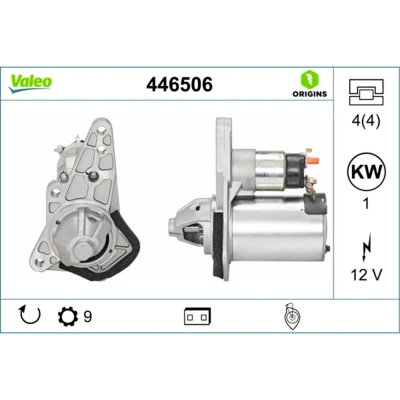 Imagem de VALEO 446506 Motor de arranque 12 1 9 R 35 70 NEW ORIGINAL PART