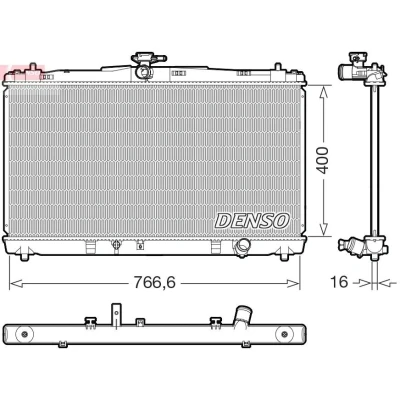 Imagem de DENSO Radiador, arrefecimento do motor 766mm 400mm 16mm DRM50144