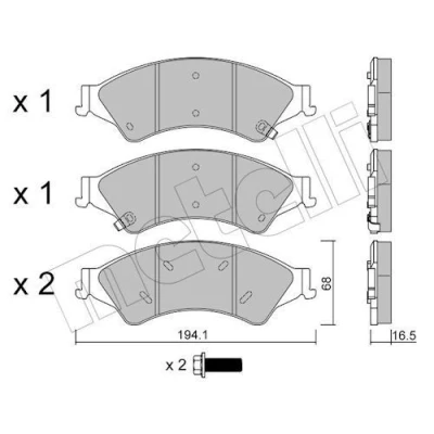Imagem de METELLI 22 0971 0 Jogo de pastilhas para travão disco com avisador sonoro desgaste FORD: Ranger Mk3