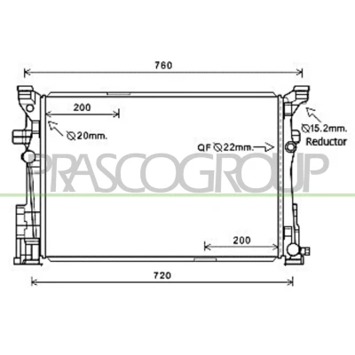Imagem de PRASCO ME328R002 Radiador, arrefecimento do motor Alumínio 640mm 452mm 23mm Aletas de refrigeração unidas mecanicamente MERCEDES BENZ: Classe A, GLA