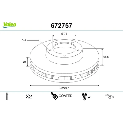 Imagem de Disco de travão VALEO 672757