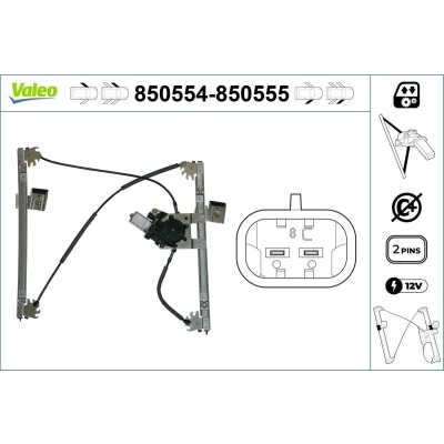 Imagem de Valeo Elevador de vidro à frente, lado esquerdo elétrico com motor sem função conforto 850554 VOLKSWAGEN: GOLF 3, 3 Variant, Vento