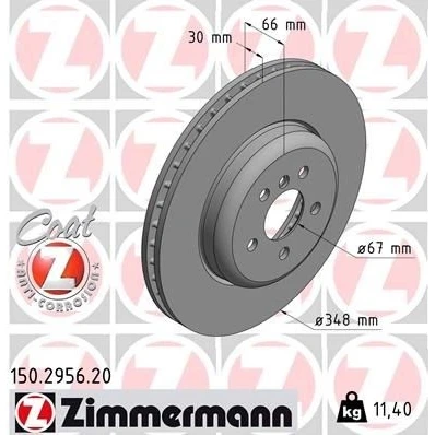 Imagem de ZIMMERMANN COAT Z 150.2956.20 Disco de travão 348 30 6/5 5 112 interior ventilado revestido alto carbono BMW: 6 Gran Turismo, Sedan, Touring