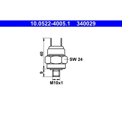 Imagem de ATE 10.0522 4005.1 Interruptor de pressão, sistema hidráulico travagem