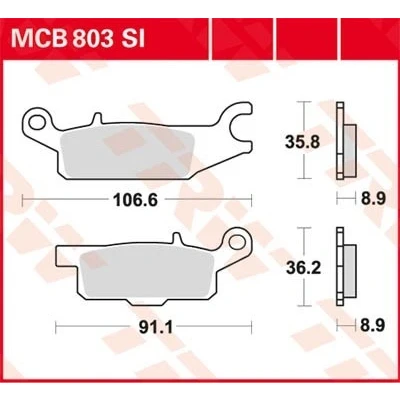 Imagem de TRW Sinter Offroad MCB803SI Jogo de pastilhas para travão disco Eixo traseiro