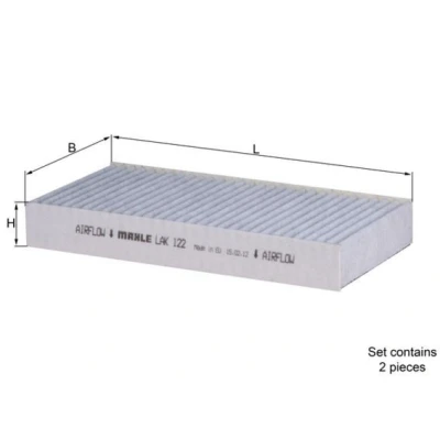 Imagem de MAHLE ORIGINAL LAK 122/S Filtro, ar do habitáculo Filtro de carvão ativado 225,0 112 30,0 HONDA: CIVIC 7 Hatchback, Accord Limousine