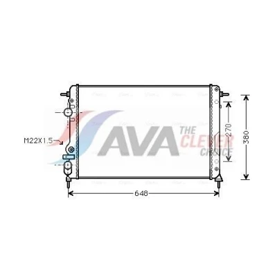 Imagem de PRASCO RTA2241 Radiador, arrefecimento do motor Alumínio 583 414 23 Aletas de refrigeração unidas mecanicamente RENAULT: MEGANE 1, Scénic 1