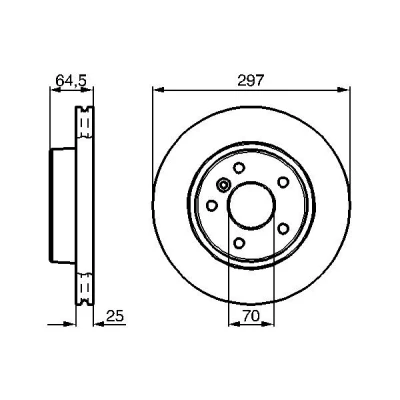 Imagem de BOSCH 0 986 478 483 Disco de travão 297 25 5 120 ventilado, interior ventilado oleado LAND ROVER: Range Rover 2
