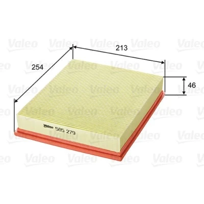 Imagem de VALEO 585279 Filtro de ar 46 213 254 Cartucho filtrante FORD: FIESTA 3, Sierra Mk2 Hatchback, P100 Mk2, OPEL: Omega A Sedan