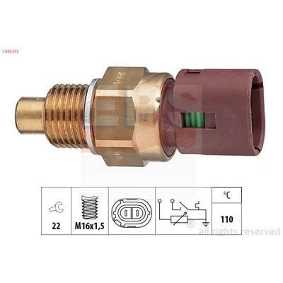 Imagem de EPS 1.830.555 Sensor da Temperatura do Líquido de Refrigeração Made in Italy OE Equivalent castanho