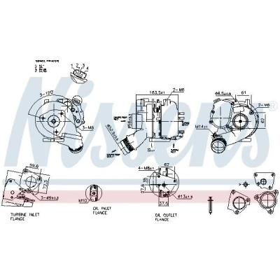 Imagem de NISSENS 93280 Turbocompressor accionado pelos gases de escape arrefecido a óleo elétrico com juntas AUDI: A6 C6 Avant, Sedan