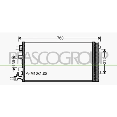 Imagem de PRASCO RN034C001 Condensador com secador 15mm 10mm Alumínio 640mm R134a RENAULT: MEGANE 3 Grandtour, 3, SCENIC