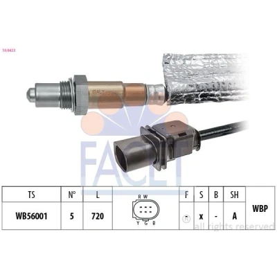 Imagem de FACET 10.8423 Sonda Lambda com aquecimento, plana, de banda larga, Rosca pré lubrificada 5 VOLKSWAGEN: Passat B6 Sedan