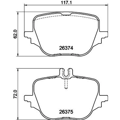 Imagem de HELLA 8DB 355 041 021 Jogo de pastilhas para travão disco preparado indicador aviso desgaste MERCEDES BENZ: Classe S