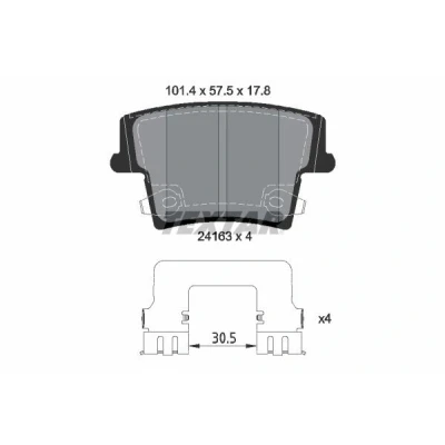 Imagem de TEXTAR 2416303 Jogo de pastilhas para travão disco com avisador sonoro desgaste acessórios DODGE: Charger VII, Challenger Coupe