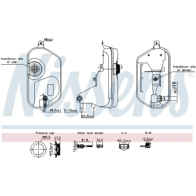 Imagem de NISSENS 996327 Depósito de Compensação Refrigerante 2,4l com sensor nível do líquido refrigeração tampa JAGUAR: XF Sedan