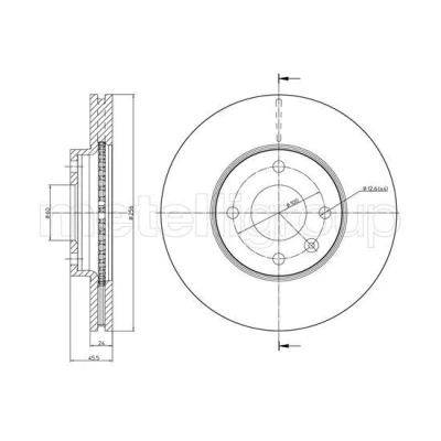 Imagem de METELLI Disco de travão CHEVROLET: Aveo Sedan 256,0mm 24,0mm 5 60,0mm ventilado pintado 23 1465C 13502001 Discos