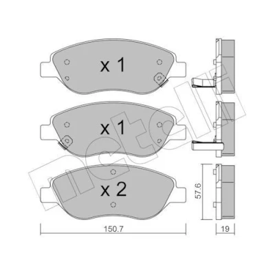 Imagem de METELLI 22 0577 2 Jogo de pastilhas para travão disco com avisador sonoro desgaste FIAT: Tipo Carrinha, Hatchback, Sedan