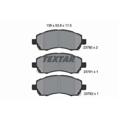 Imagem de TEXTAR 2378001 Jogo de pastilhas para travão disco com avisador sonoro desgaste SUBARU: Impreza I Sedan, Carrinha