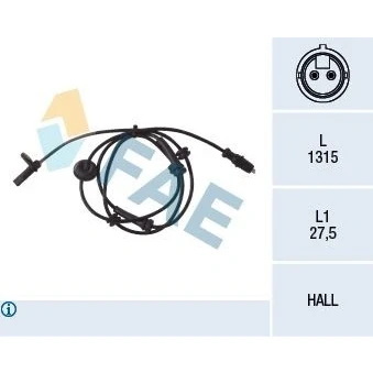 Imagem de FAE 78030 Sensor de ABS Eixo dianteiro, lado direito activo 2 1315 FIAT: Doblo I Cargo