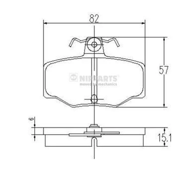 Imagem de NIPPARTS J3611031 Jogo de pastilhas para travão disco NISSAN: Primera Sedan, Almera 1 Hatchback, II Hatchback
