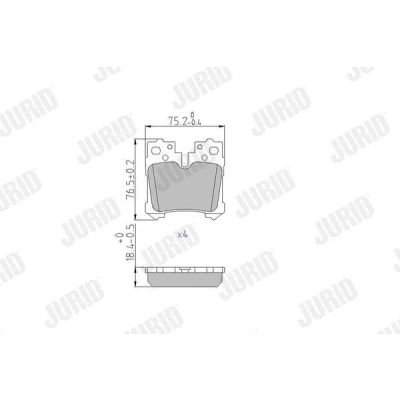 Imagem de JURID 572648J Jogo de pastilhas para travão disco preparado indicador aviso desgaste sem acessórios