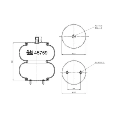Imagem de FEBI BILSTEIN 45759 Fole, suspensão pneumática