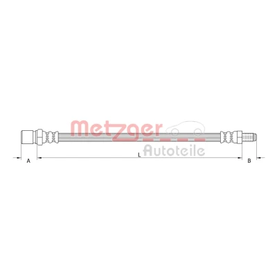 Imagem de METZGER 4111154 Mangueira de Travão 287 FIAT: Ducato I Camião plataforma/Chassis