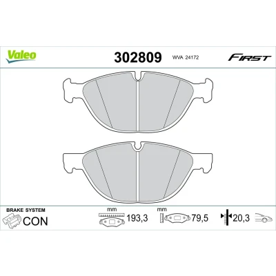 Imagem de VALEO 302809 Jogo de pastilhas para travão disco Eixo dianteiro excl. contacto aviso desgaste sem parafusos, com chapa anti ruído BMW: X5, X5