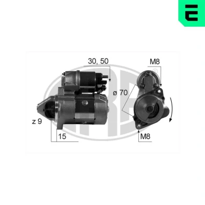 Imagem de ERA 220517A Motor de arranque 12 0,8 9 SMART: Cabrio, City Coupe, Roadster Cabrio