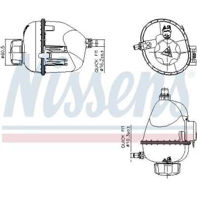 Imagem de NISSENS 996317 Depósito de Compensação Refrigerante 0,9 com capa
