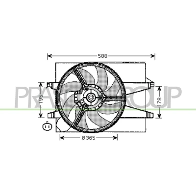 Imagem de PRASCO FD340F002 Ventilador de Radiador 365mm 12V 250W FORD: FIESTA 5