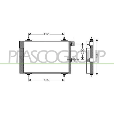 Imagem de PRASCO CI715C002 Condensador com secador 14 11 Alumínio 596 R 134a CITROËN: Xsara Picasso, Berlingo II Van, II, PEUGEOT: Partner I Van