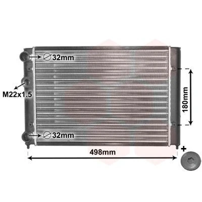Imagem de VAN WEZEL 58002028 Radiador, arrefecimento do motor Alumínio 430 320 34 *** IR PLUS com acessórios Aletas de refrigeração unidas mecanicamente